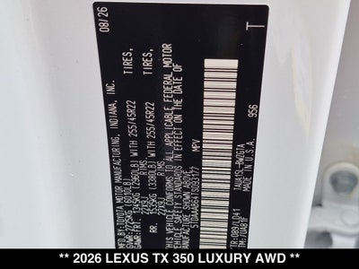 2026 Lexus TX LUXURY AWD