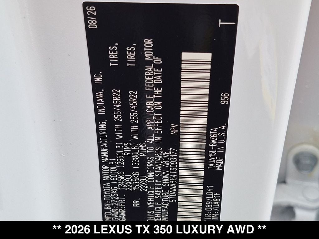 2026 Lexus TX LUXURY AWD