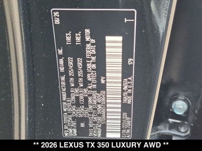 2026 Lexus TX LUXURY AWD
