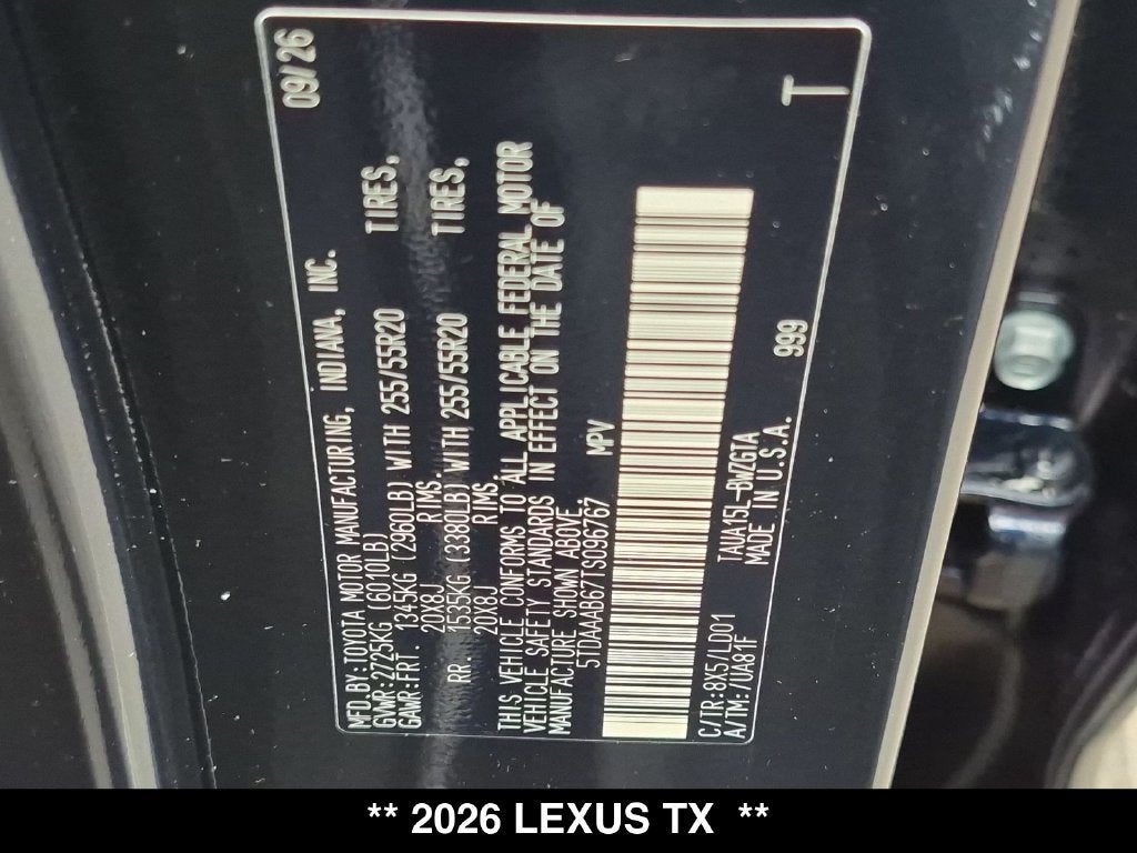 2026 Lexus TX LUXURY AWD
