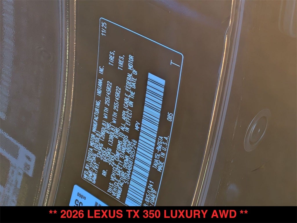 2026 Lexus TX LUXURY AWD
