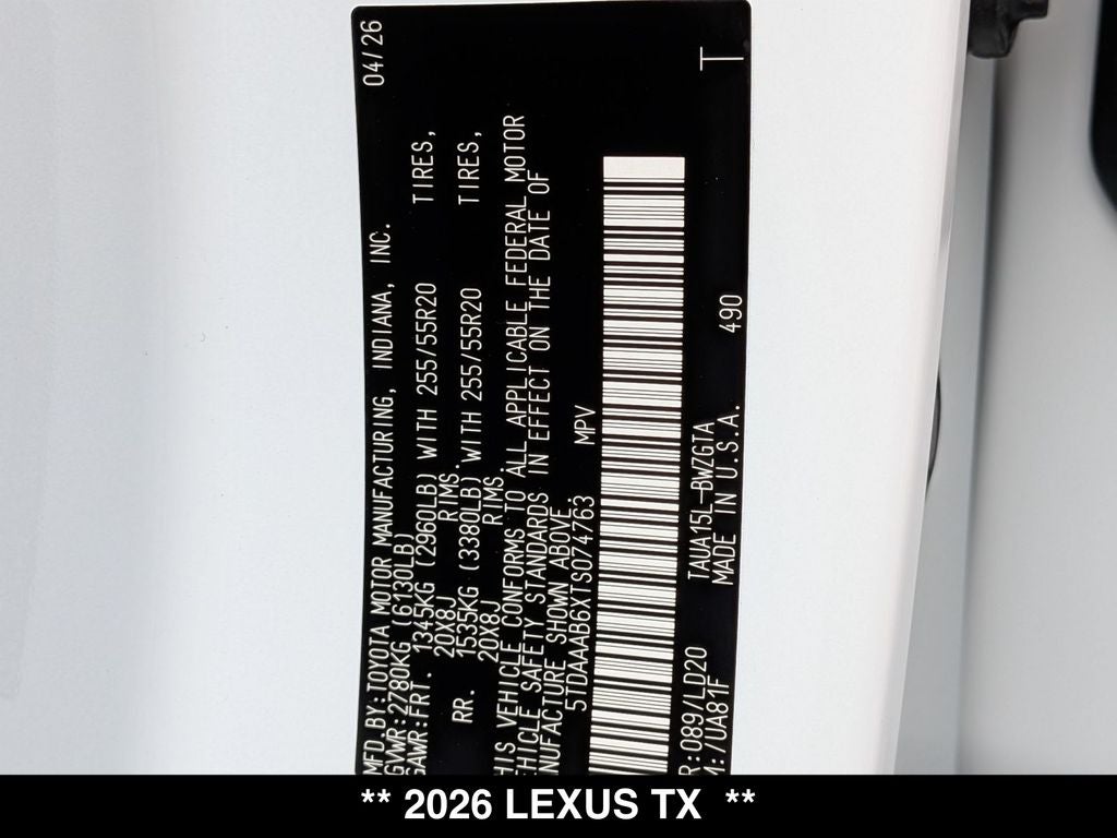 2026 Lexus TX 350 Luxury