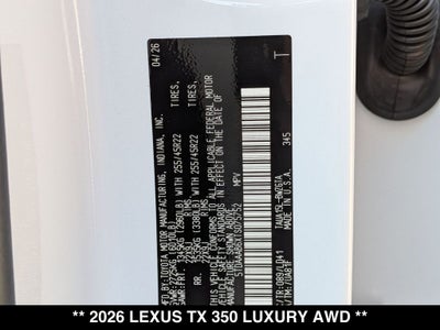 2026 Lexus TX LUXURY AWD