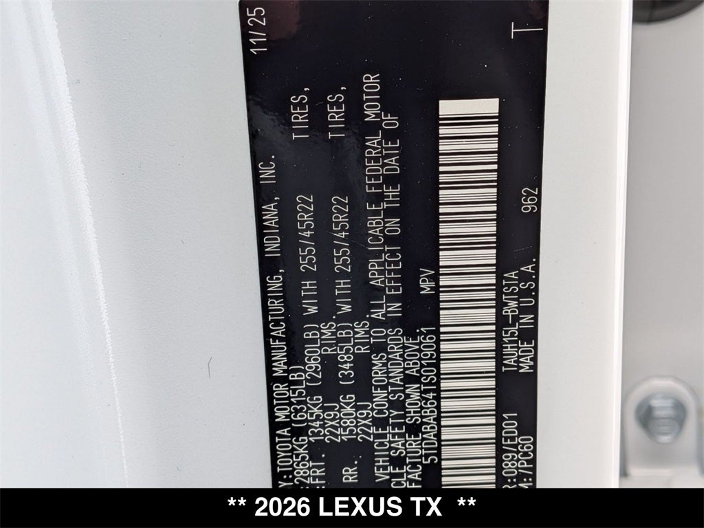 2026 Lexus TX F SPORT PERFORMANCE PREMIUM AWD
