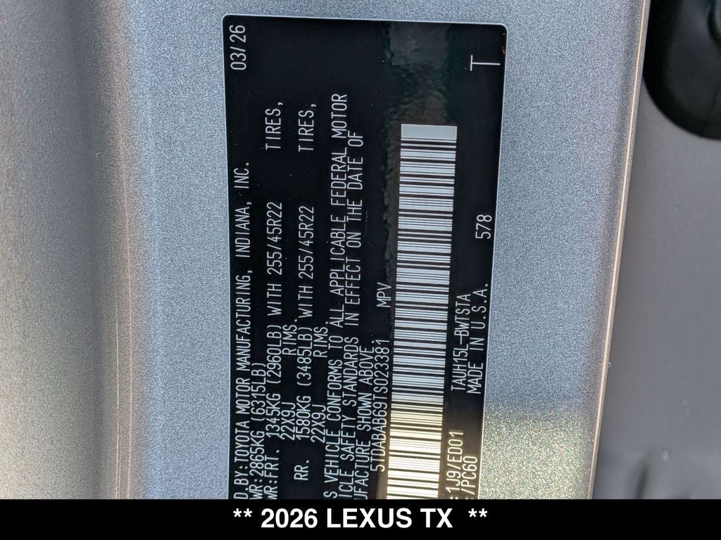 2026 Lexus TX F SPORT PERFORMANCE PREMIUM AWD