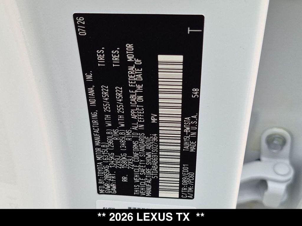 2026 Lexus TX F SPORT PERFORMANCE PREMIUM AWD