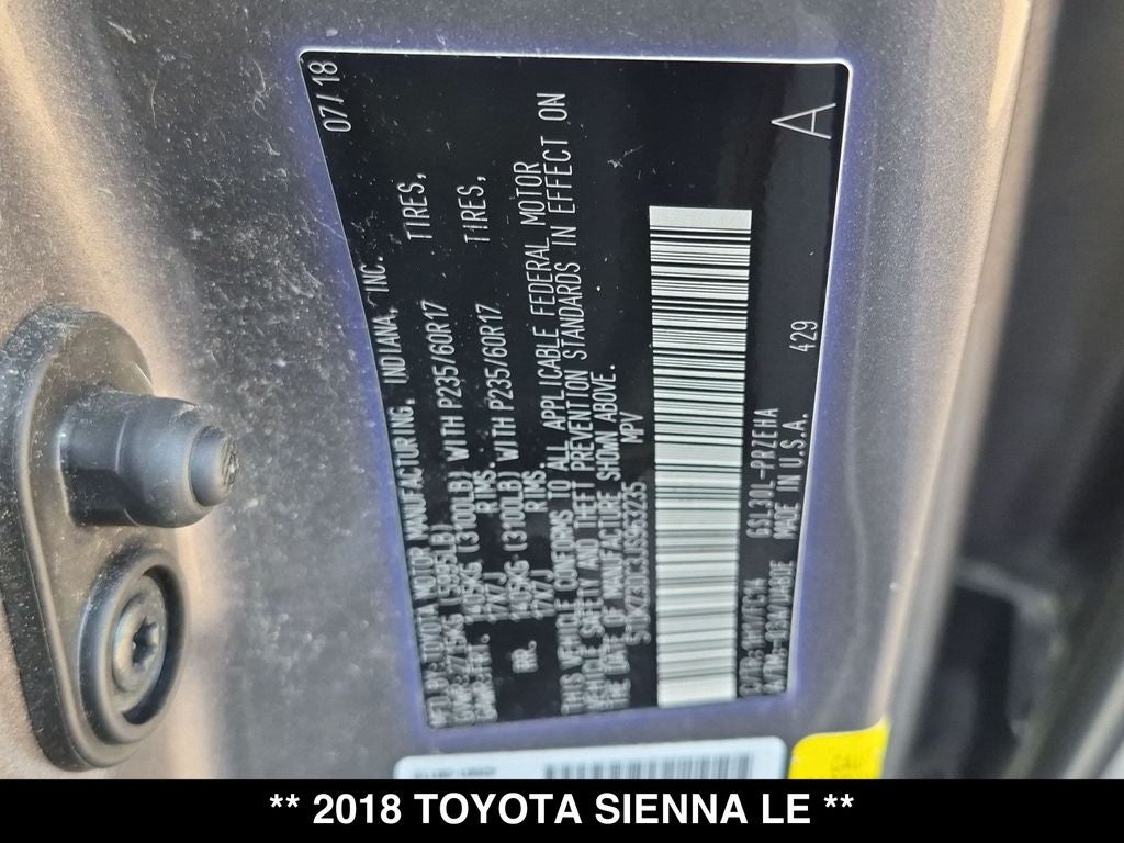 2018 Toyota Sienna LE 8 Passenger