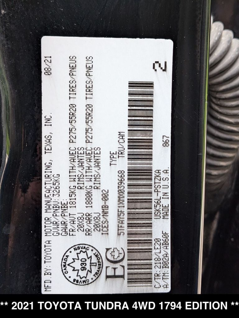 2021 Toyota Tundra 1794