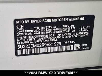 2024 BMW X7 xDrive40i
