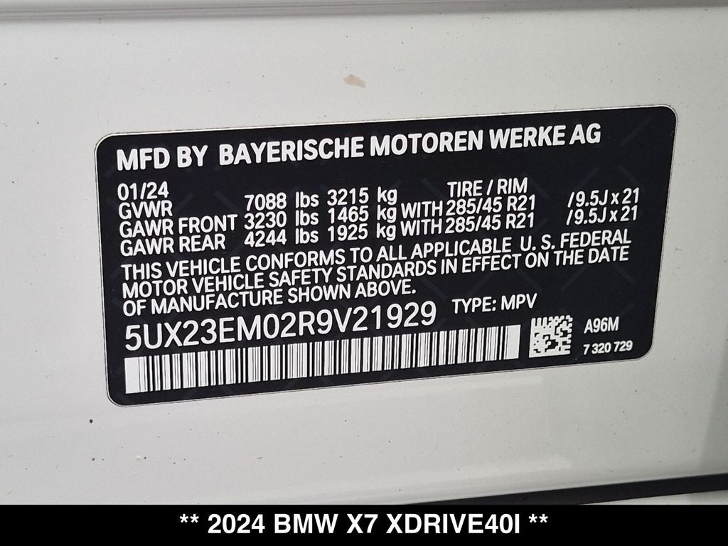 2024 BMW X7 xDrive40i