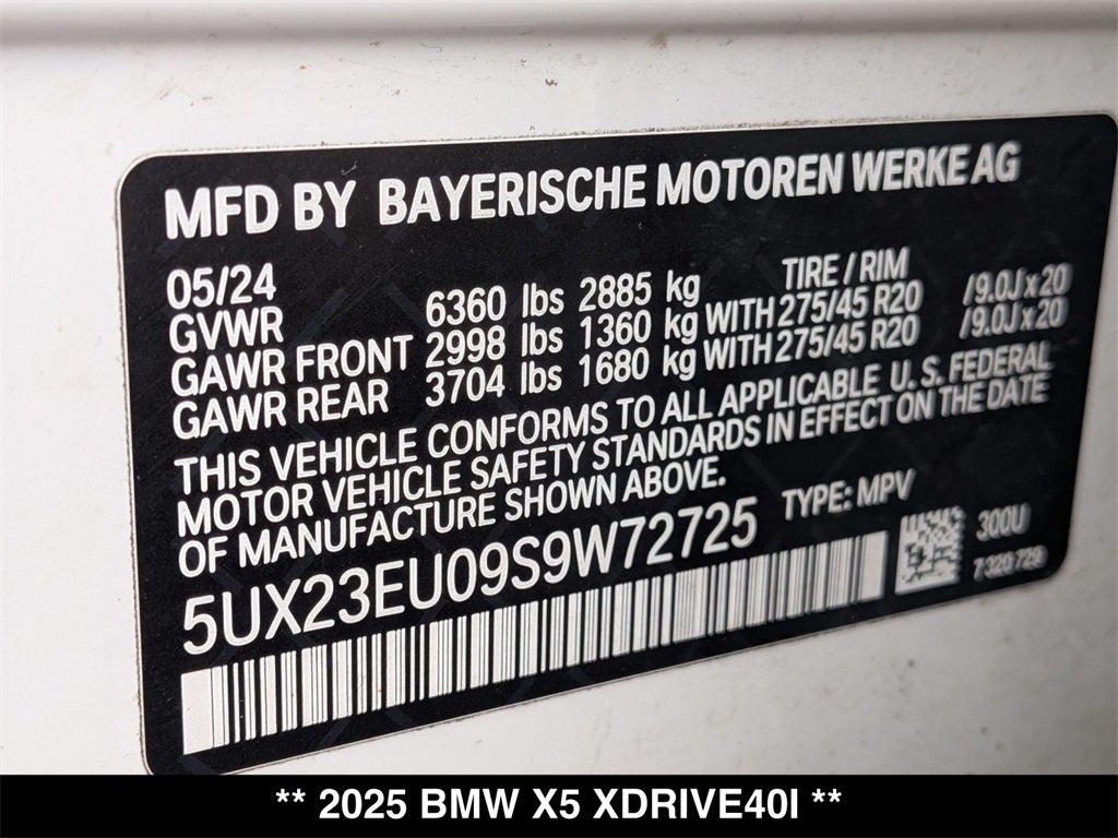 2025 BMW X5 xDrive40i