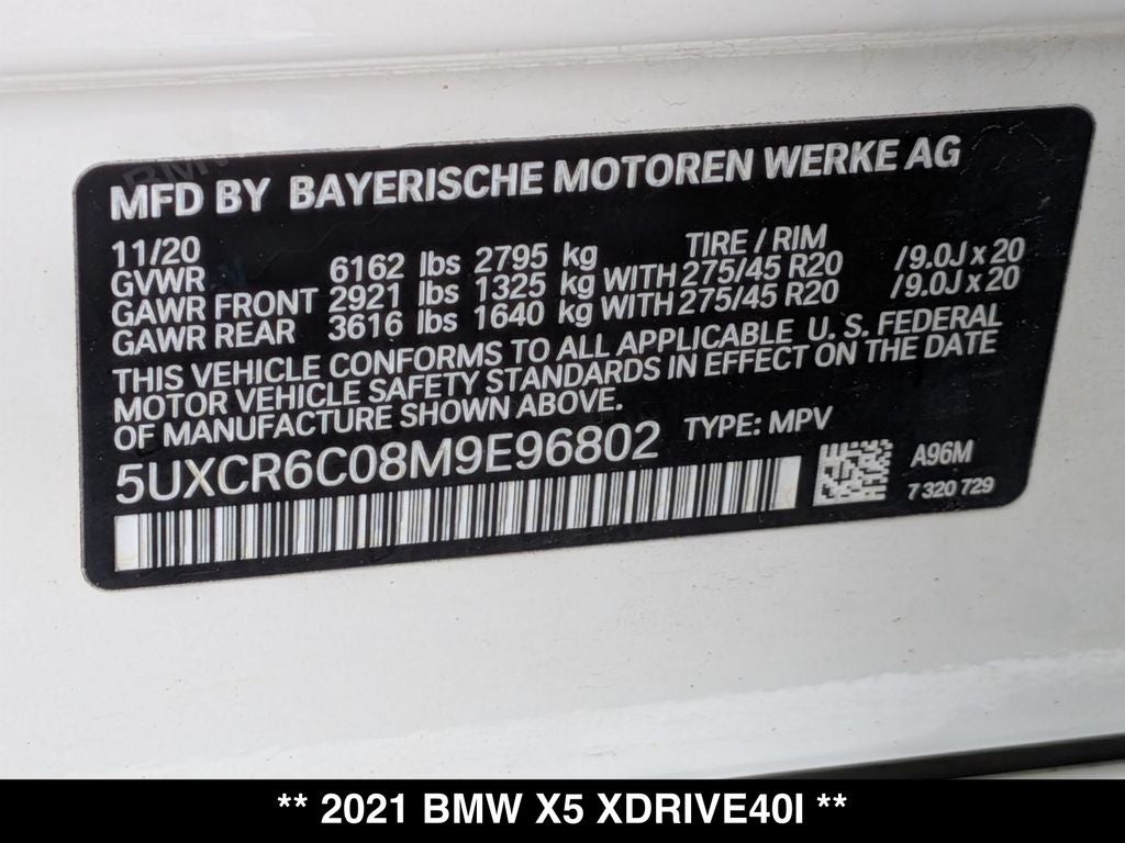 2021 BMW X5 xDrive40i