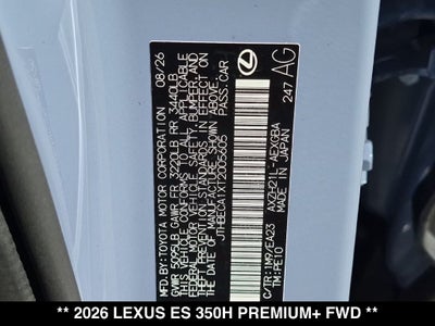 2026 Lexus ES PREMIUM PLUS