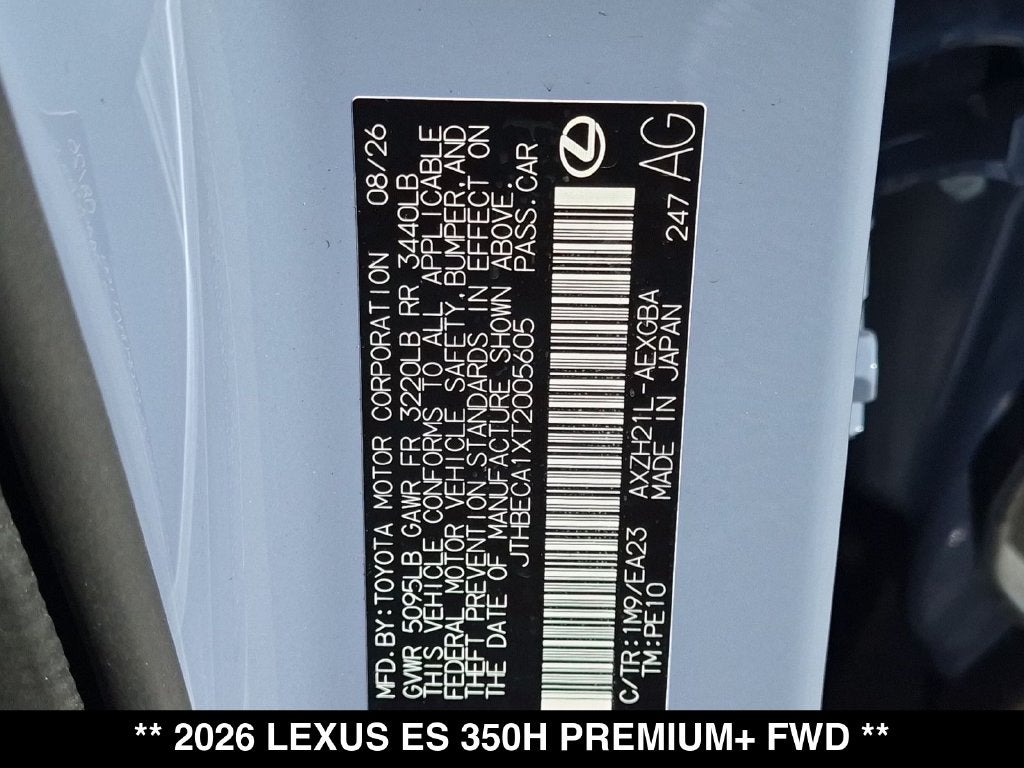 2026 Lexus ES PREMIUM PLUS