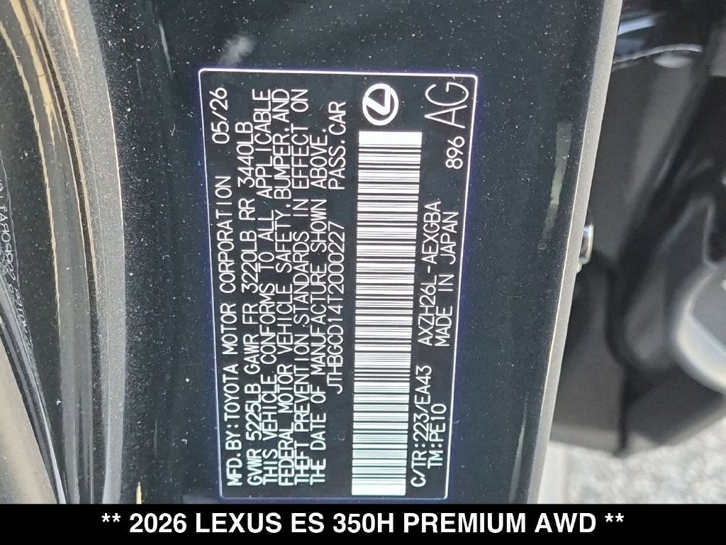 2026 Lexus ES PREMIUM AWD