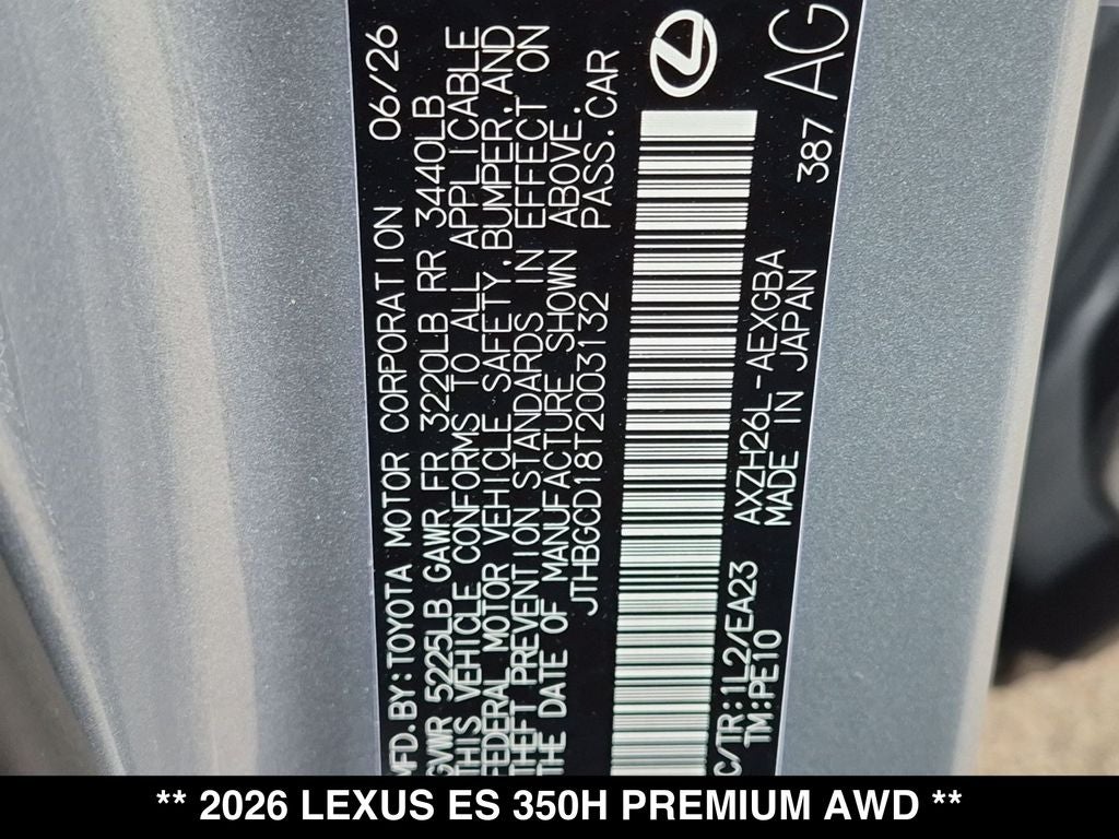 2026 Lexus ES PREMIUM AWD