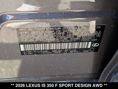 2026 Lexus IS F SPORT DESIGN AWD