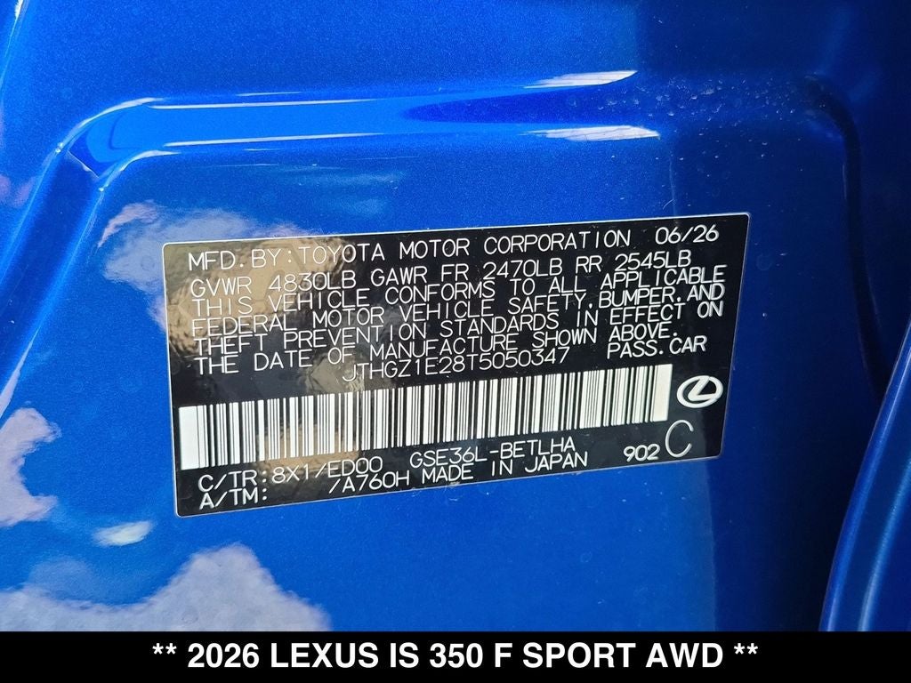 2026 Lexus IS F SPORT AWD