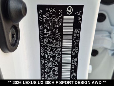 2026 Lexus UX F SPORT DESIGN AWD