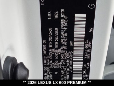 2026 Lexus LX 600 Premium