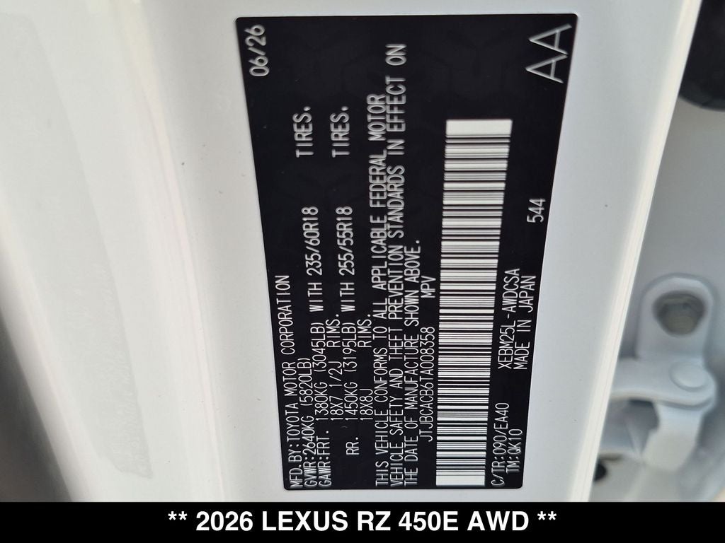 2026 Lexus RZ AWD