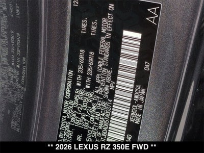 2026 Lexus RZ RZ 350e