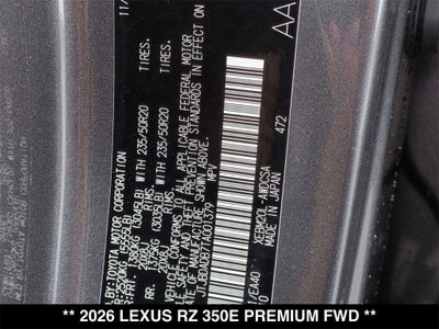 2026 Lexus RZ PREMIUM