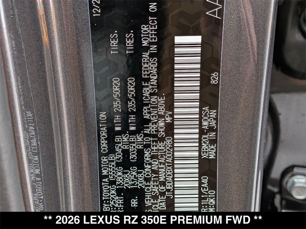 2026 Lexus RZ PREMIUM