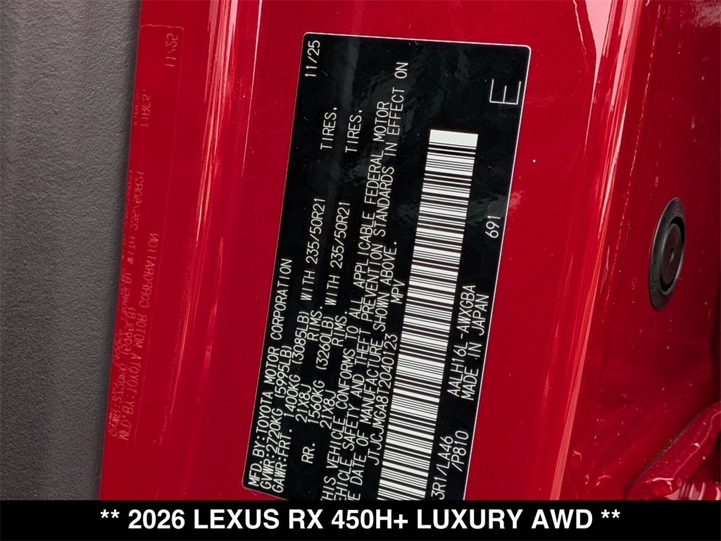 2026 Lexus RX LUXURY AWD