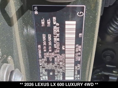 2026 Lexus LX 600 Luxury