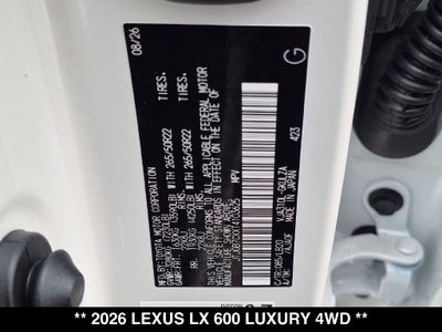 2026 Lexus LX LUXURY