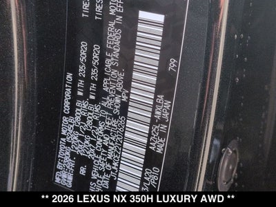 2026 Lexus NX LUXURY AWD