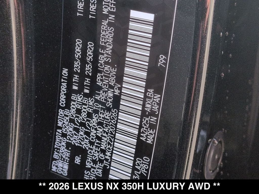 2026 Lexus NX LUXURY AWD