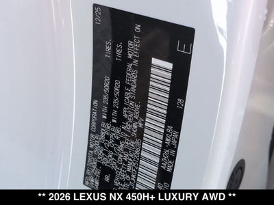 2026 Lexus NX LUXURY AWD