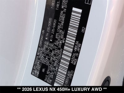 2026 Lexus NX LUXURY AWD