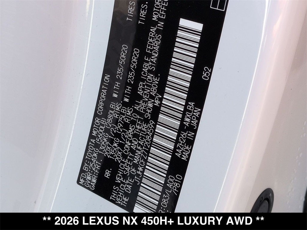 2026 Lexus NX LUXURY AWD