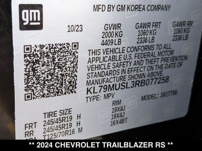 2024 Chevrolet TrailBlazer RS