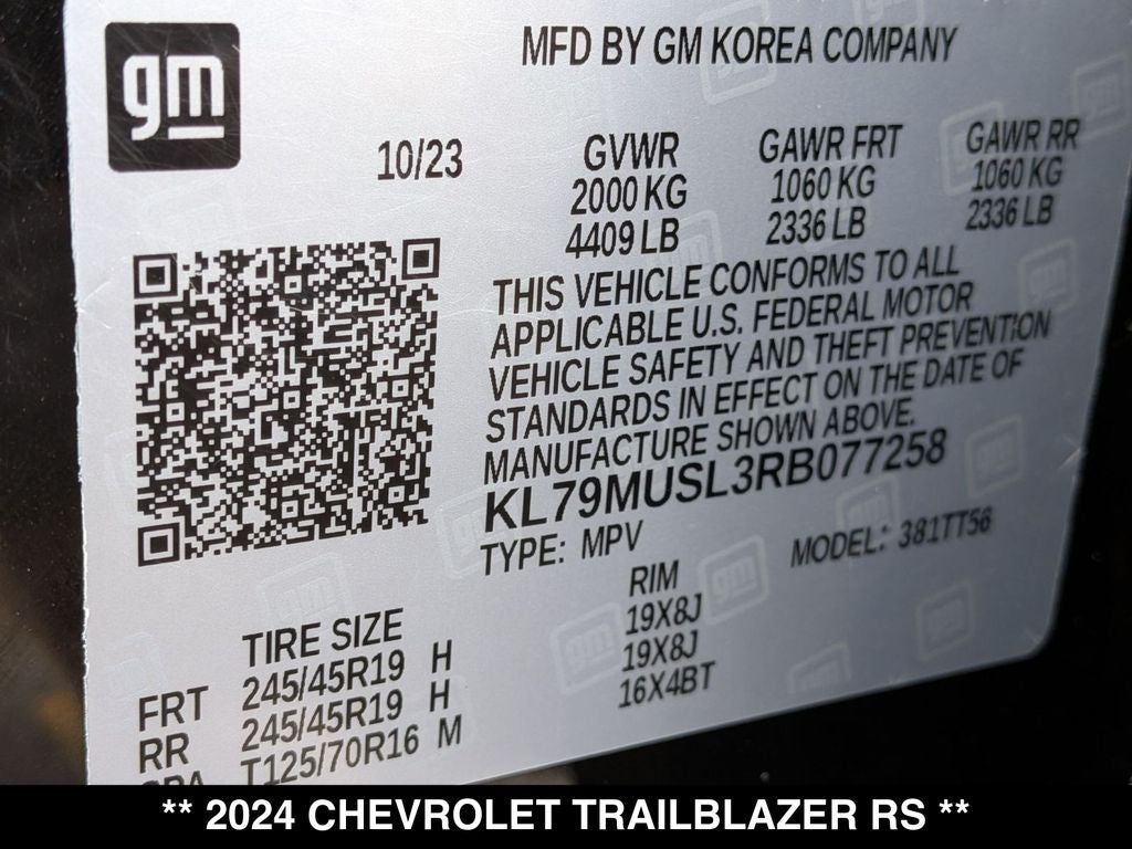 2024 Chevrolet TrailBlazer RS