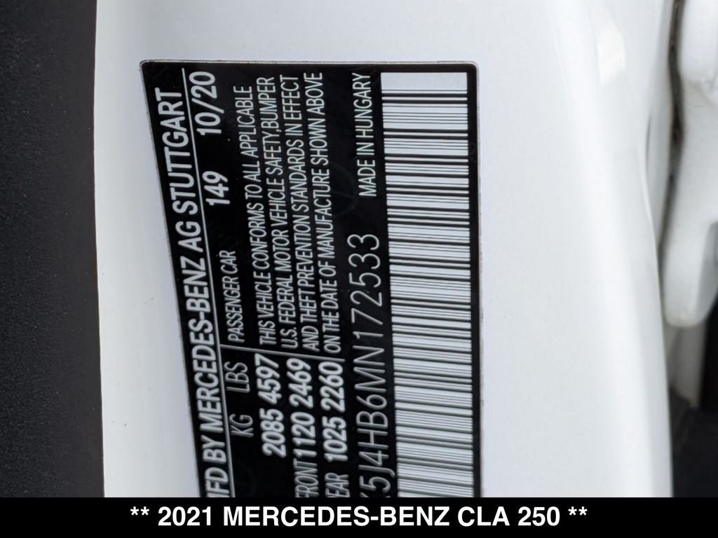 2021 Mercedes-Benz CLA CLA 250 4MATIC®