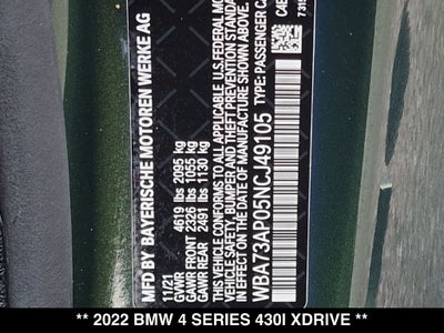 2022 BMW 4 Series 430i xDrive