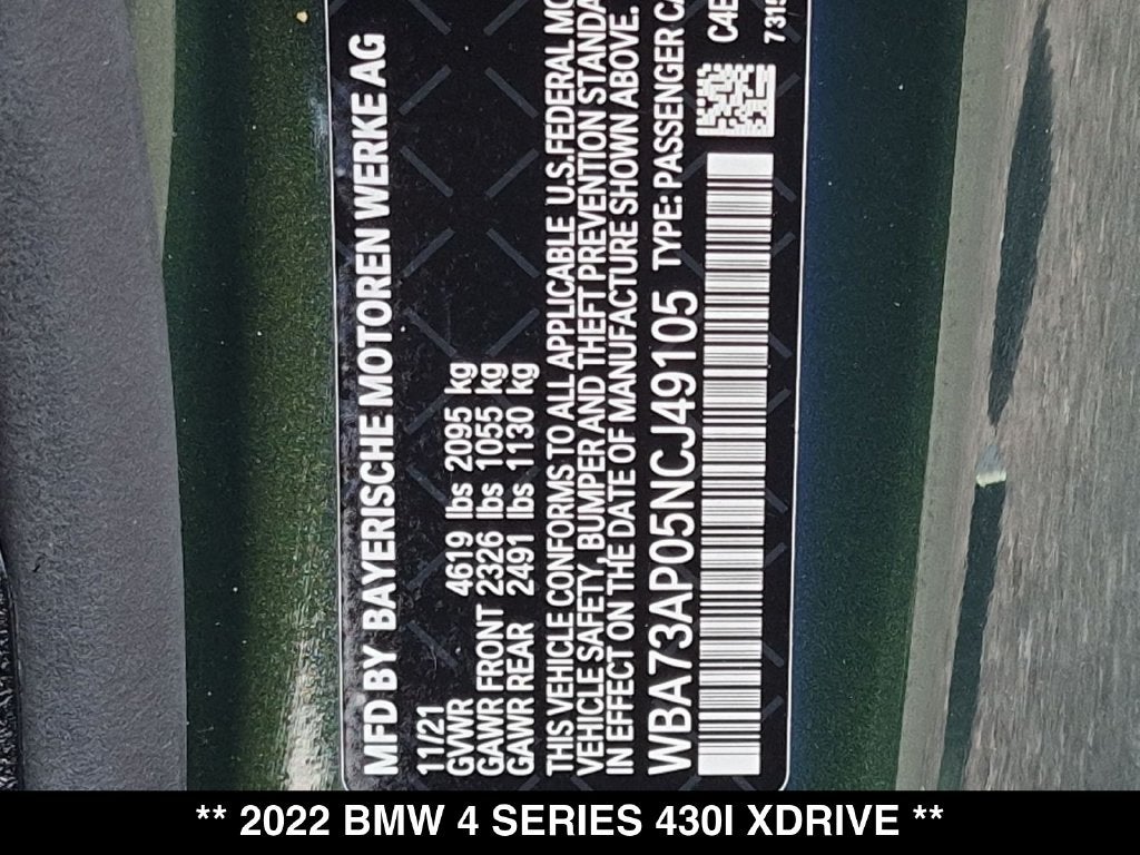 2022 BMW 4 Series 430i xDrive