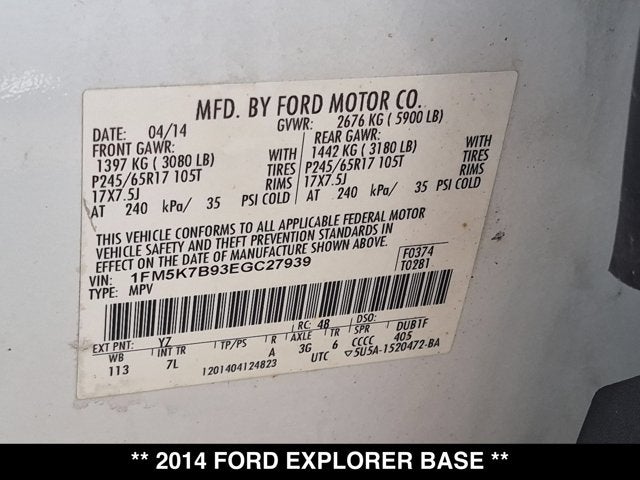 2014 Ford Explorer Base