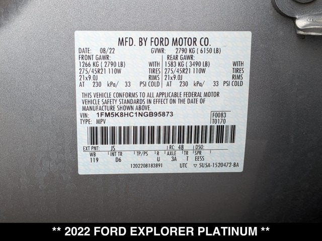 2022 Ford Explorer Platinum
