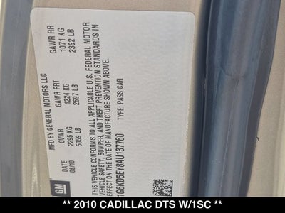 2010 Cadillac DTS w/1SC