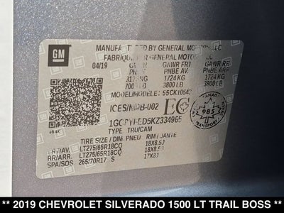 2019 Chevrolet Silverado 1500 LT Trail Boss