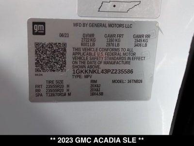 2023 GMC Acadia SLE