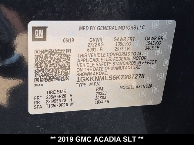 2019 GMC Acadia SLT