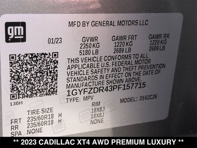 2023 Cadillac XT4 AWD Premium Luxury