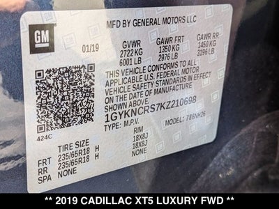2019 Cadillac XT5 Luxury FWD