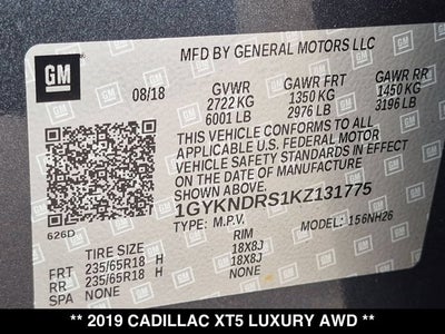 2019 Cadillac XT5 Luxury AWD